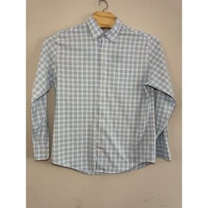 Peter Millar Shirt Mens Large Blue Plaid Button-Up Summer Comfort Lightweight